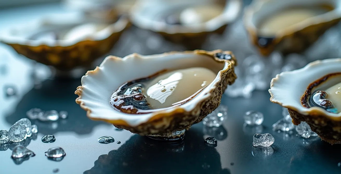 Comparison of traditional and modern oyster harvesting seasons illustrated with fresh oysters